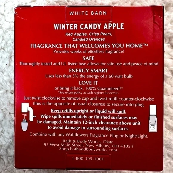 B&BW White Barn "Winter Candy Apple" Wallflowers Home Fragrance Refills - Picture 4 of 6